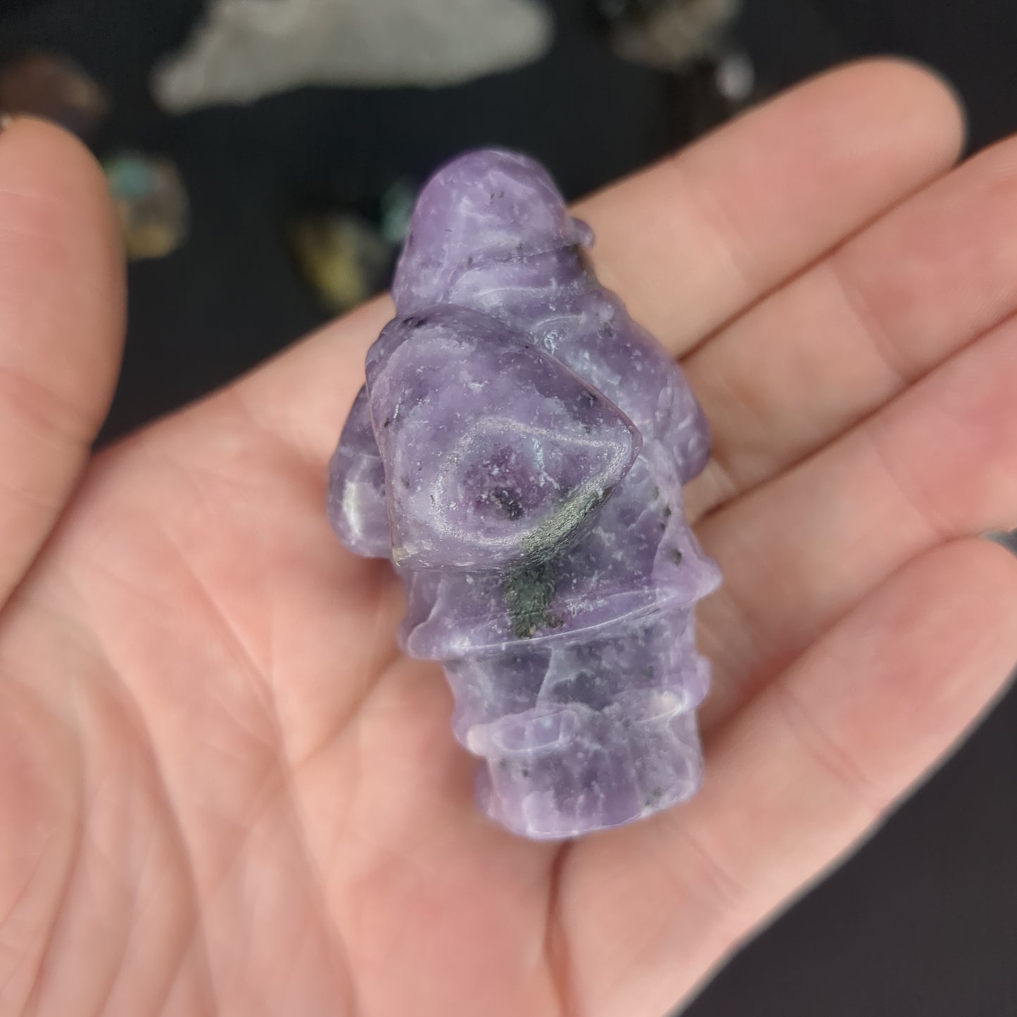 Lepidolite Santa Carving