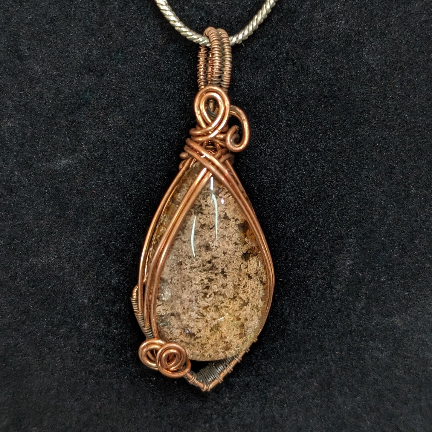 Handmade Garden Quartz Wire Wrapped Pendant