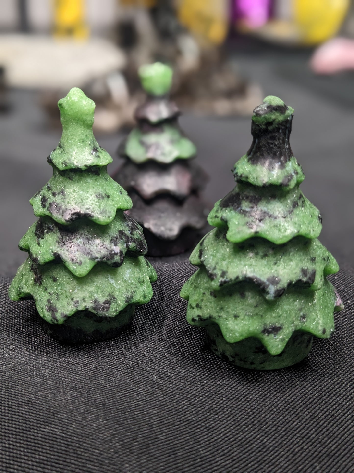 Ruby Zoisite Holiday Tree Carvings