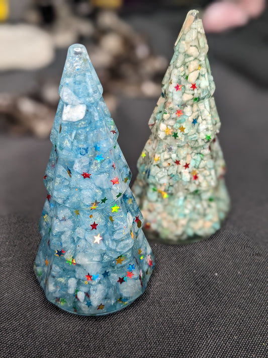 Resin Crystal Chip Holiday Trees