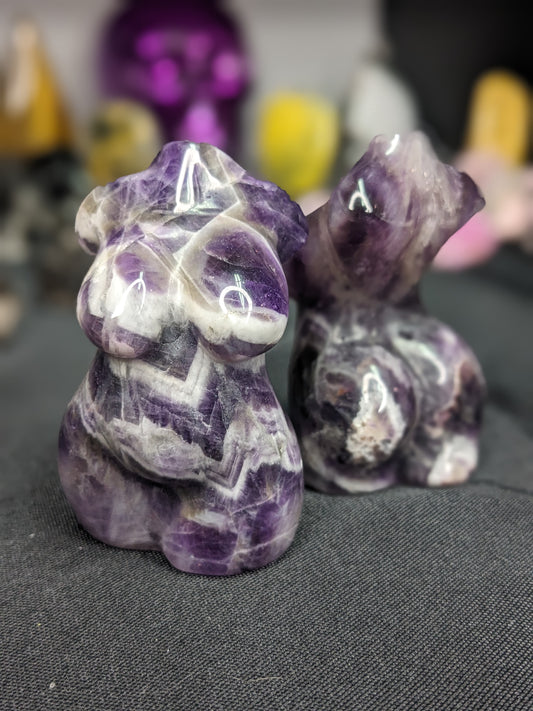 Chevron Amethyst Female Carving