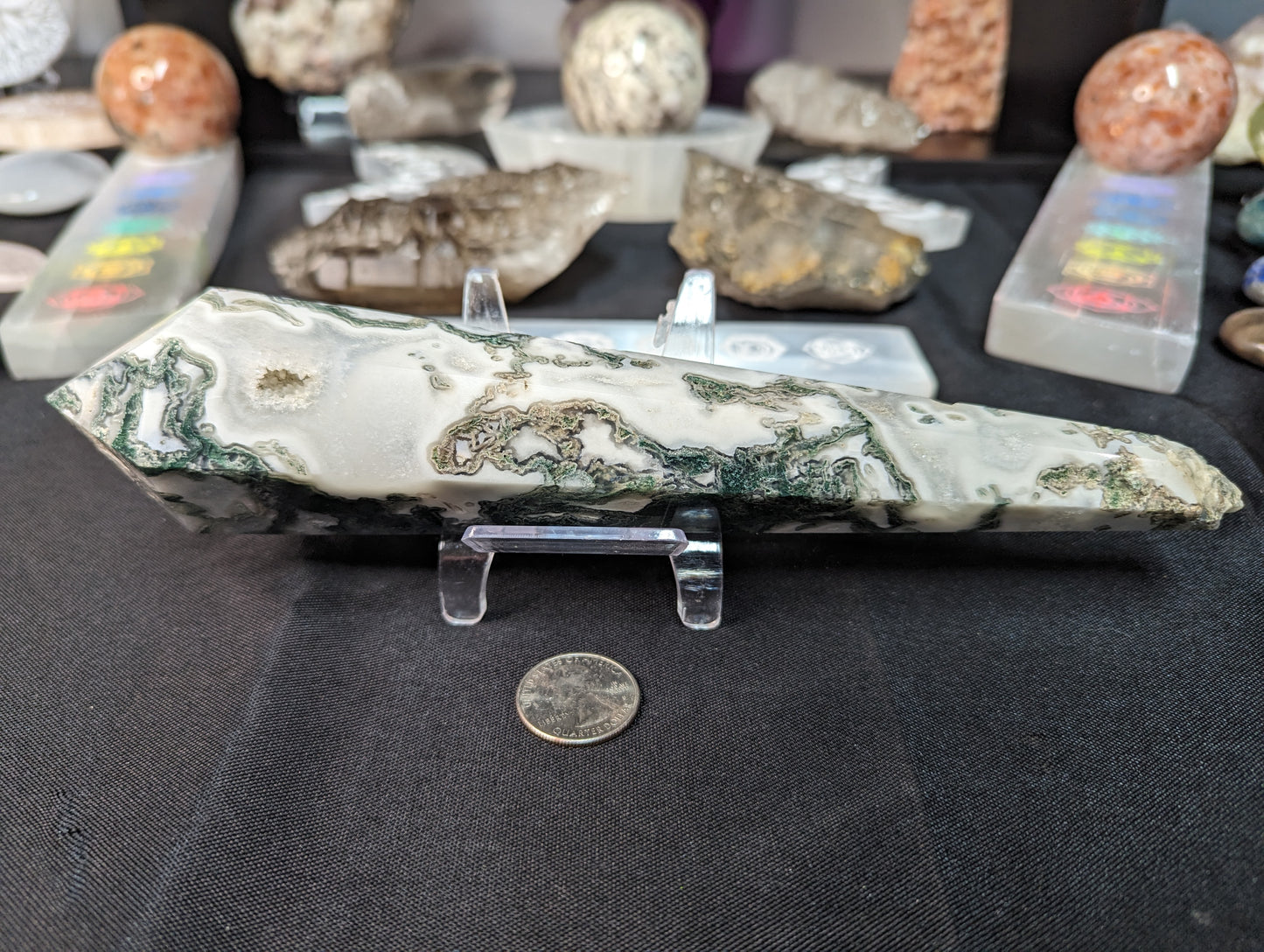 Large Moss Agate Wand