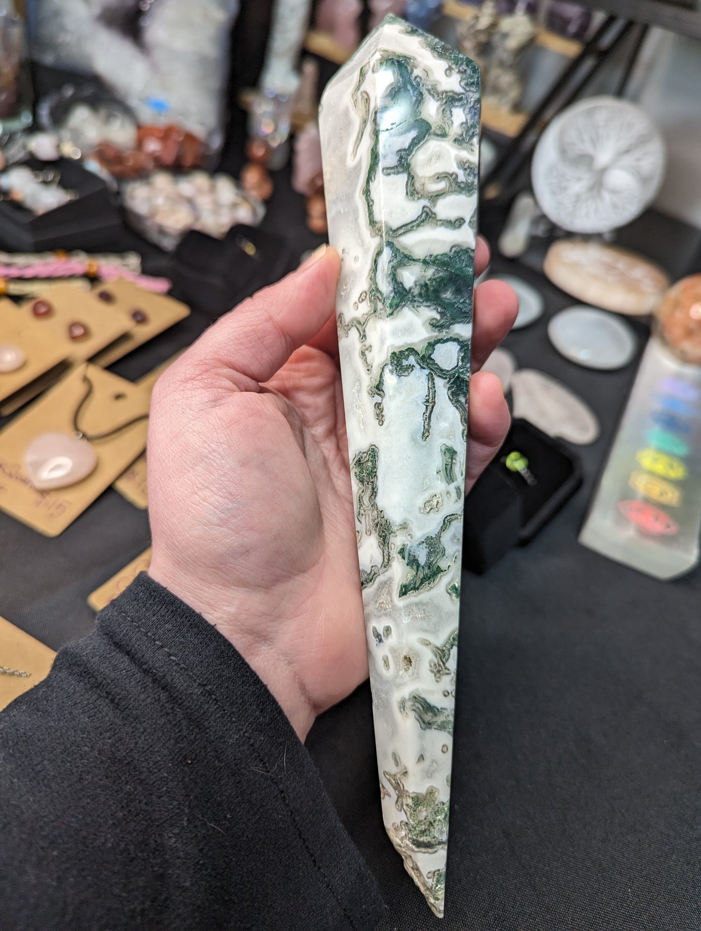 Large Moss Agate Wand