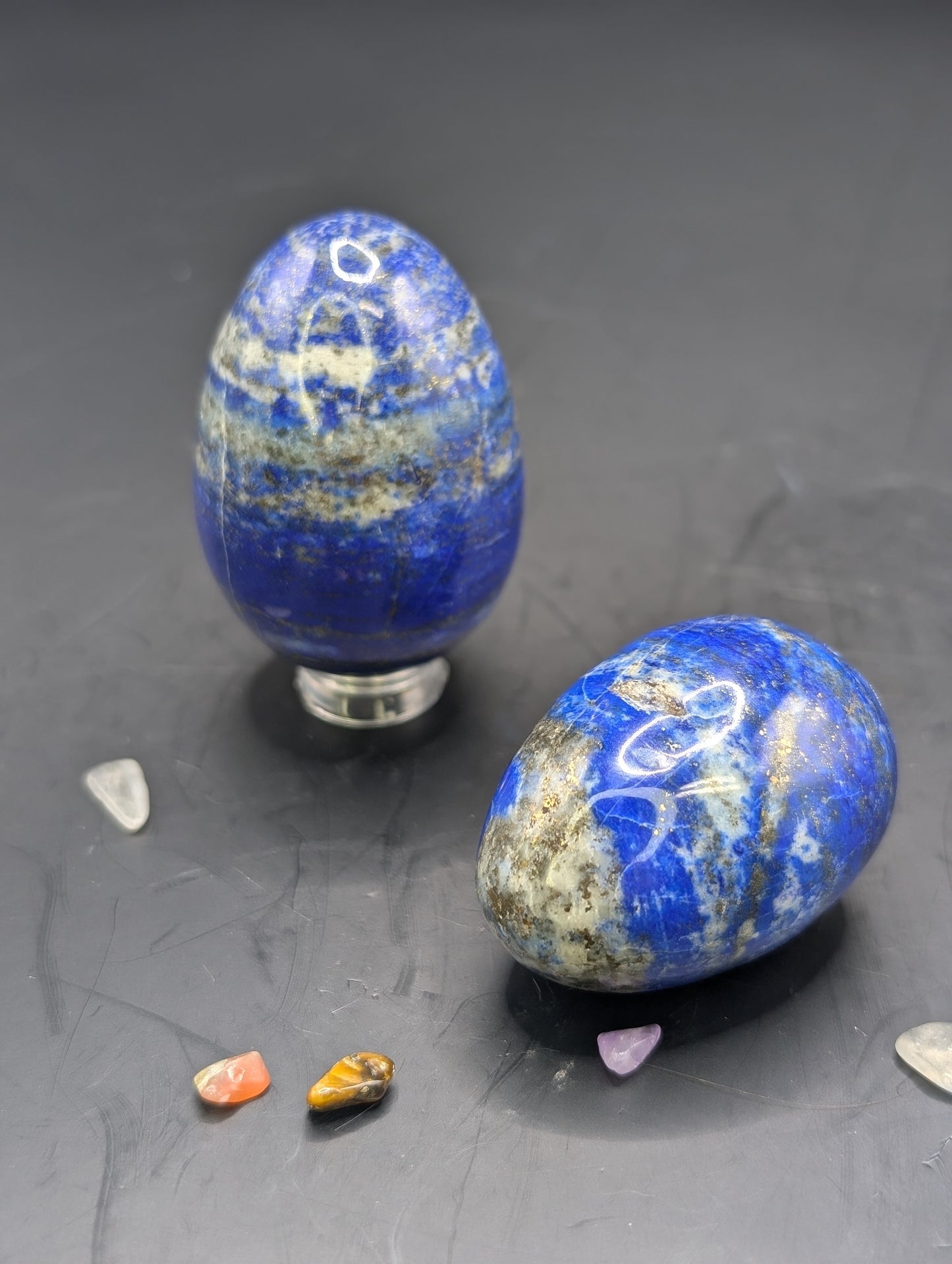 Lapis Lazuli Egg Carvings