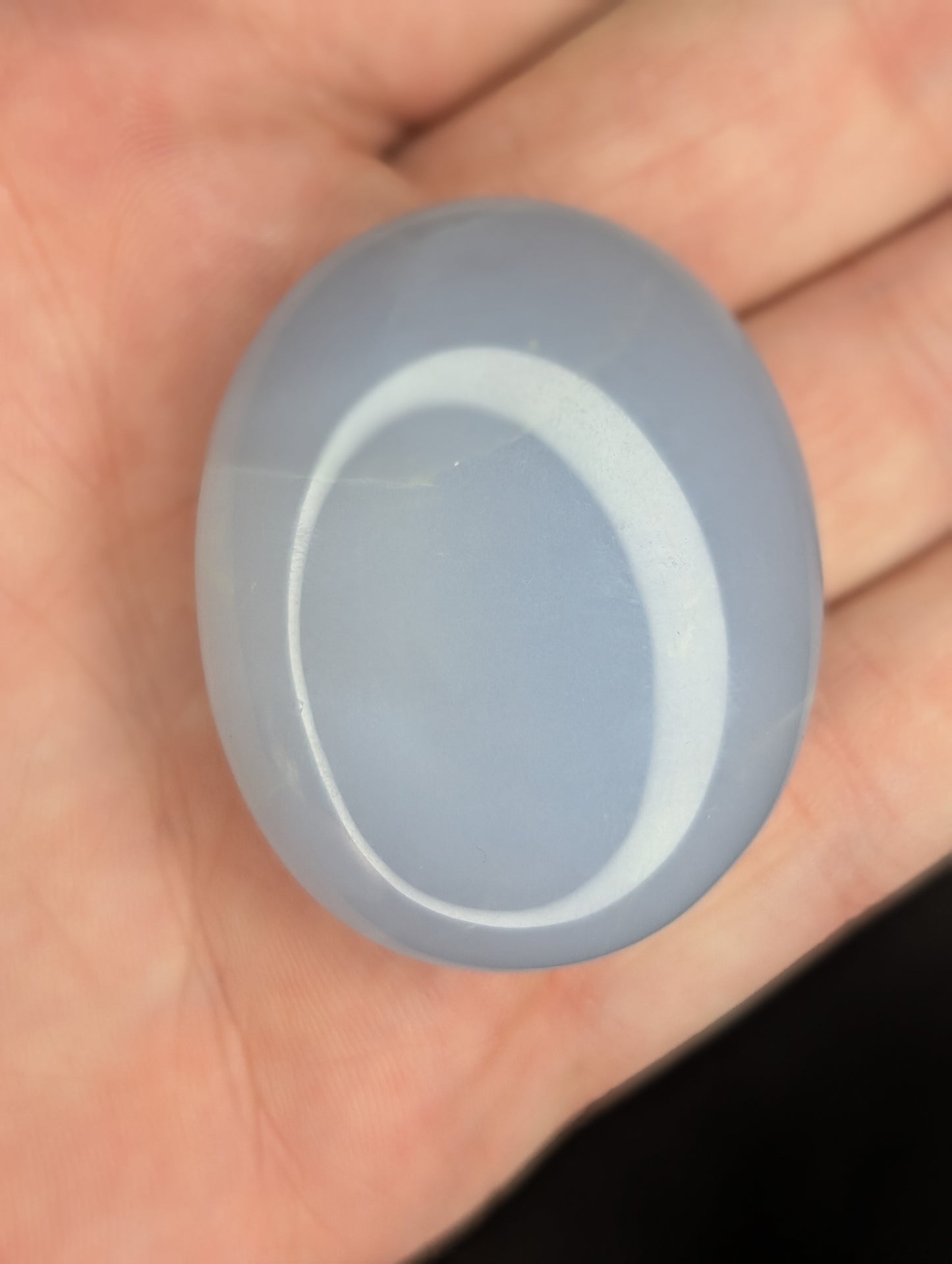 Blue Chalcedony Palm Stone