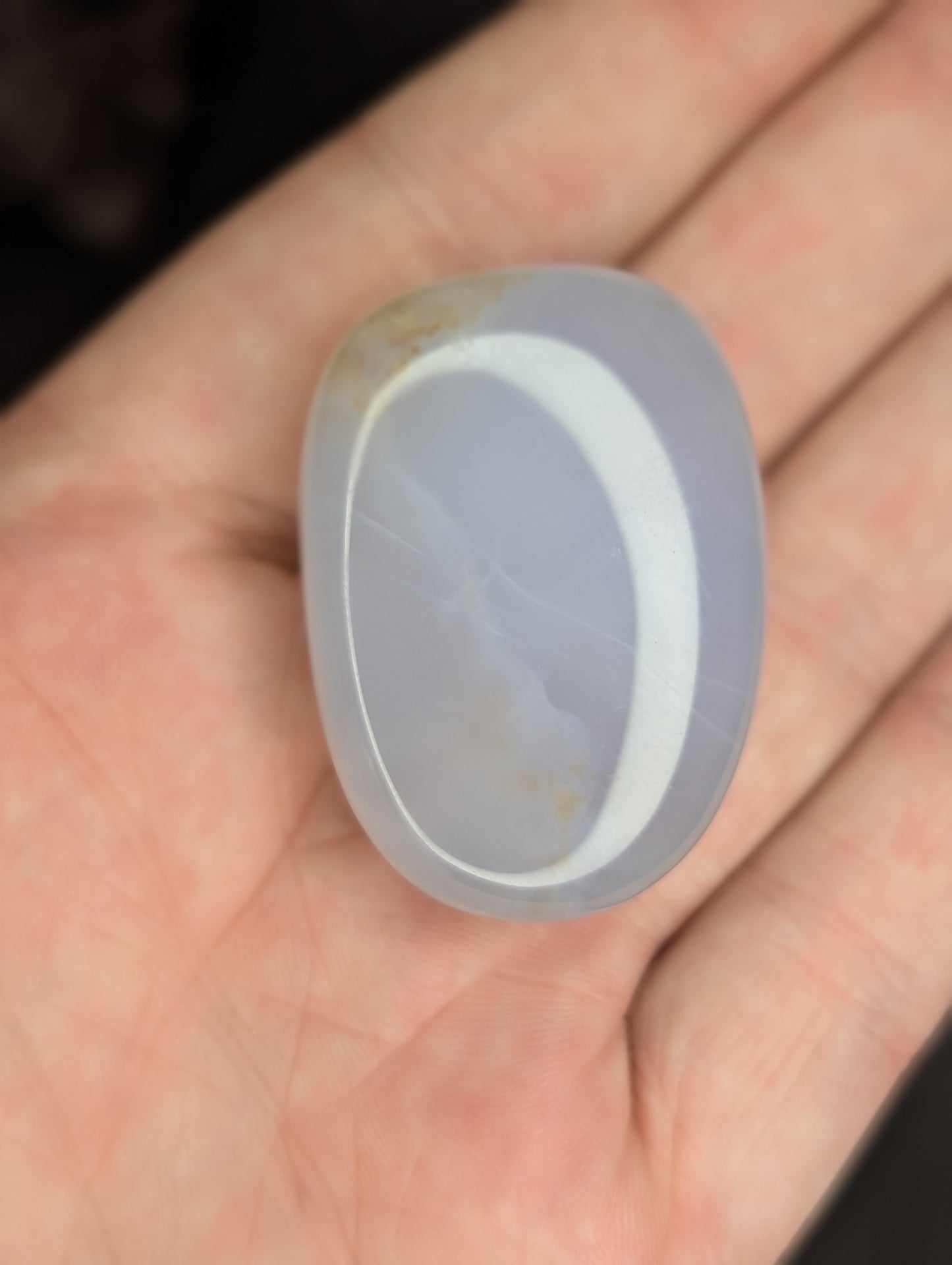 Blue Chalcedony Palm Stone