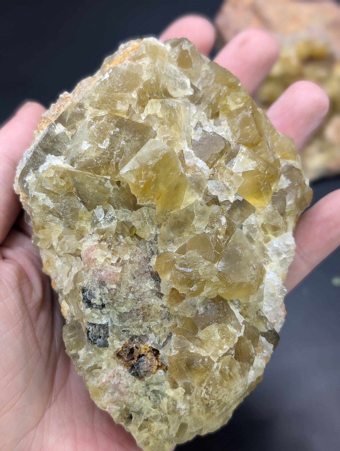 Raw Honey Calcite on matrix Specimens