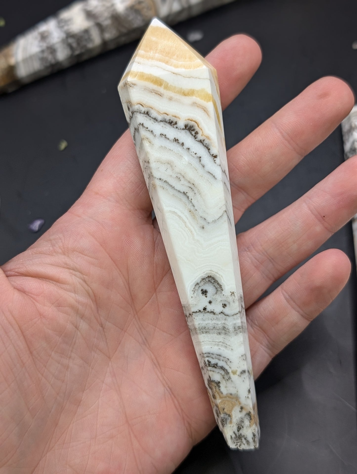 Dendritic Calcite Wand Carvings