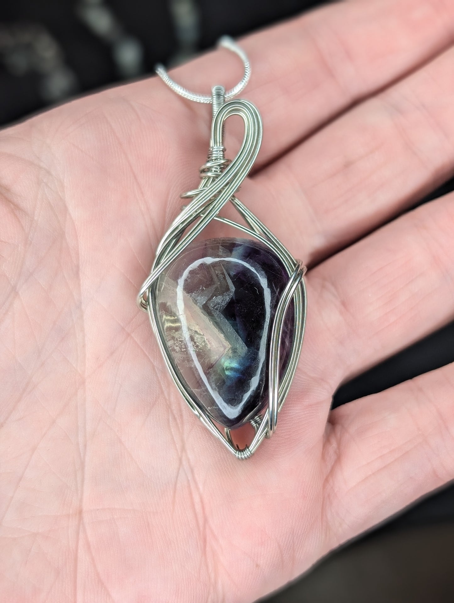 Handmade Fluorite Wire Wrapped Pendant