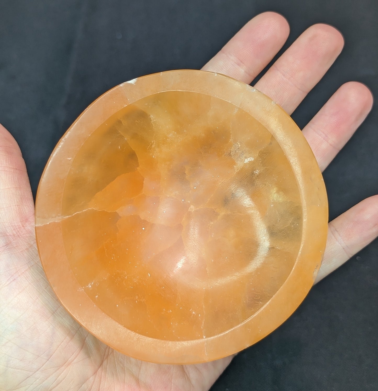 Peach Selenite (Satin Spar) Charging Bowl