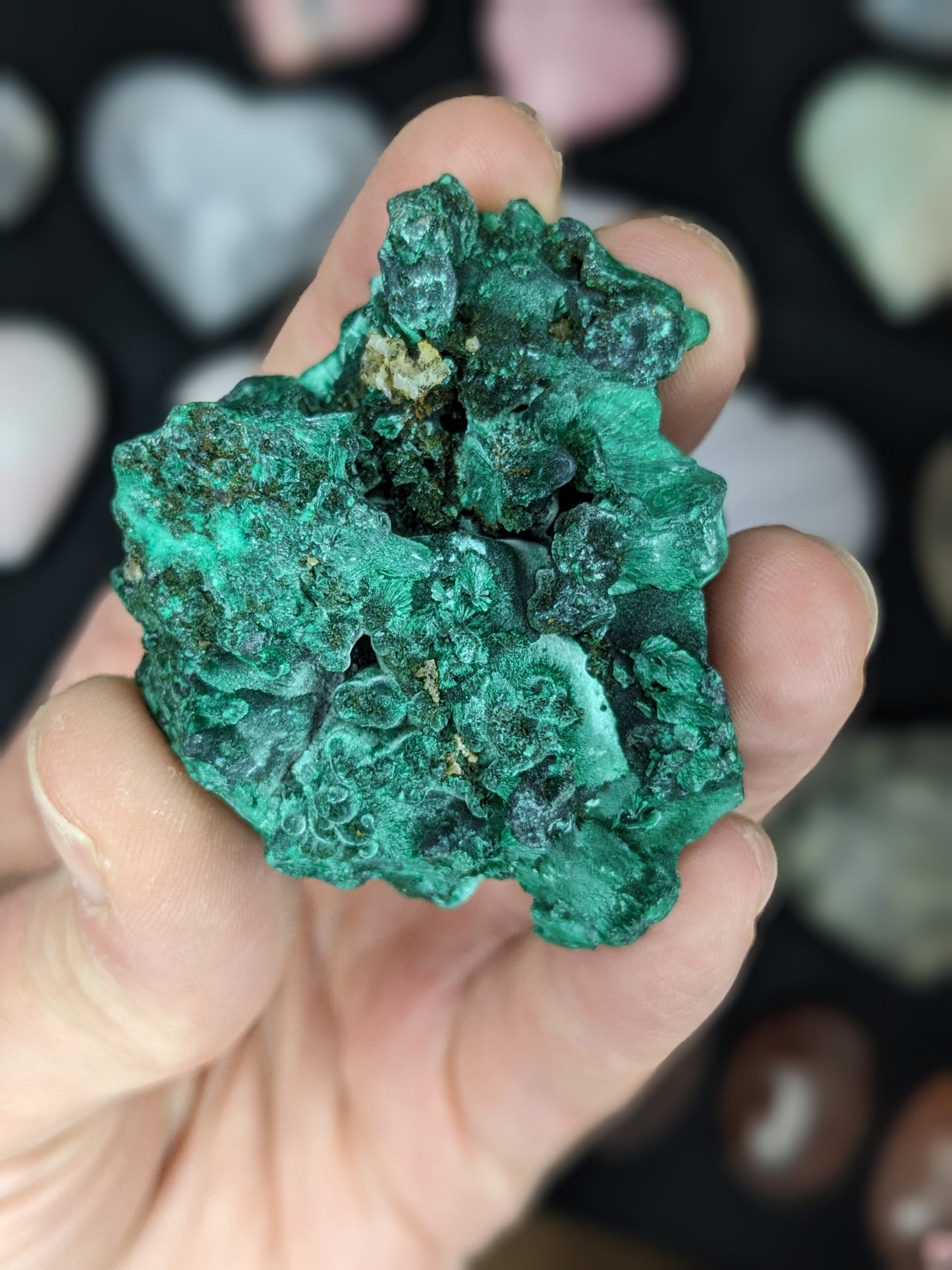 Raw Fibrous Malachite