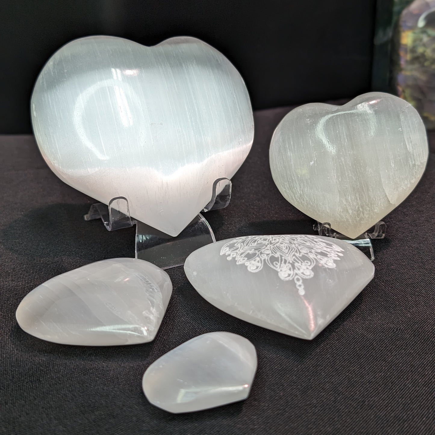 Selenite (Satin Spar) Hearts