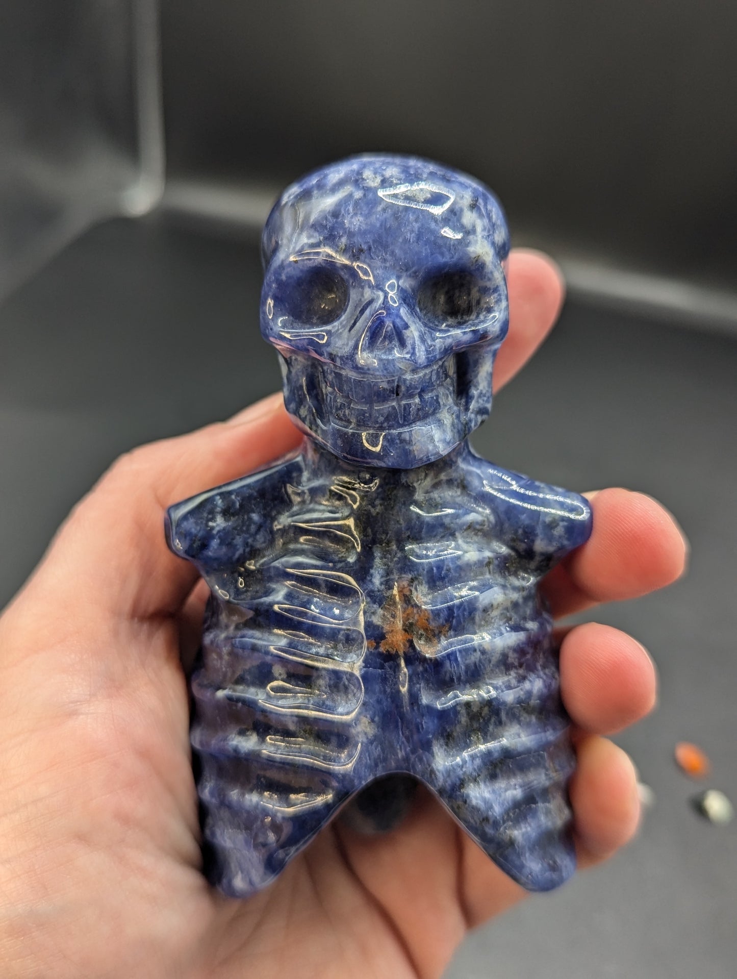 Sodalite Skull Body Carving