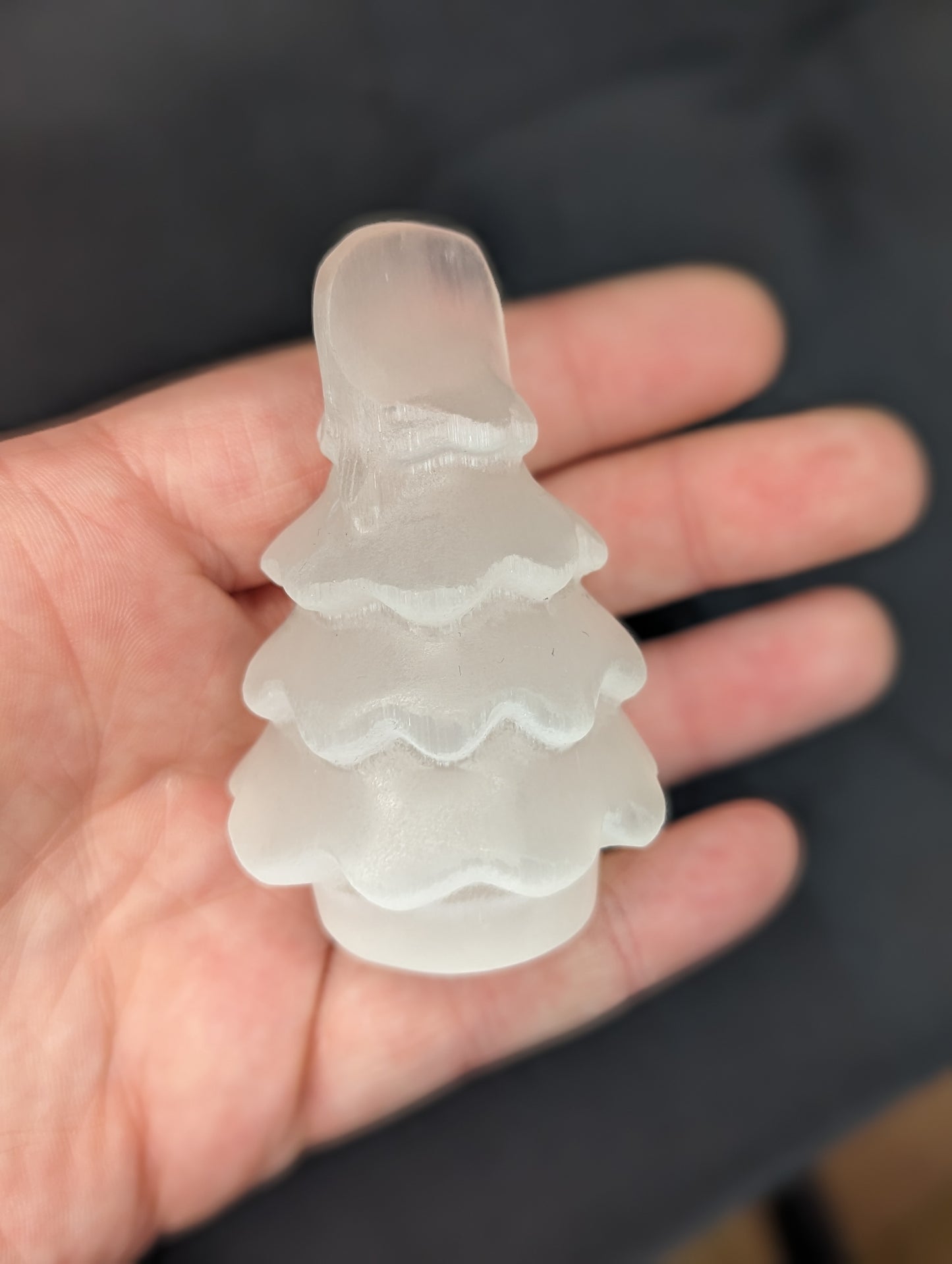 Selenite Christmas Tree Carving