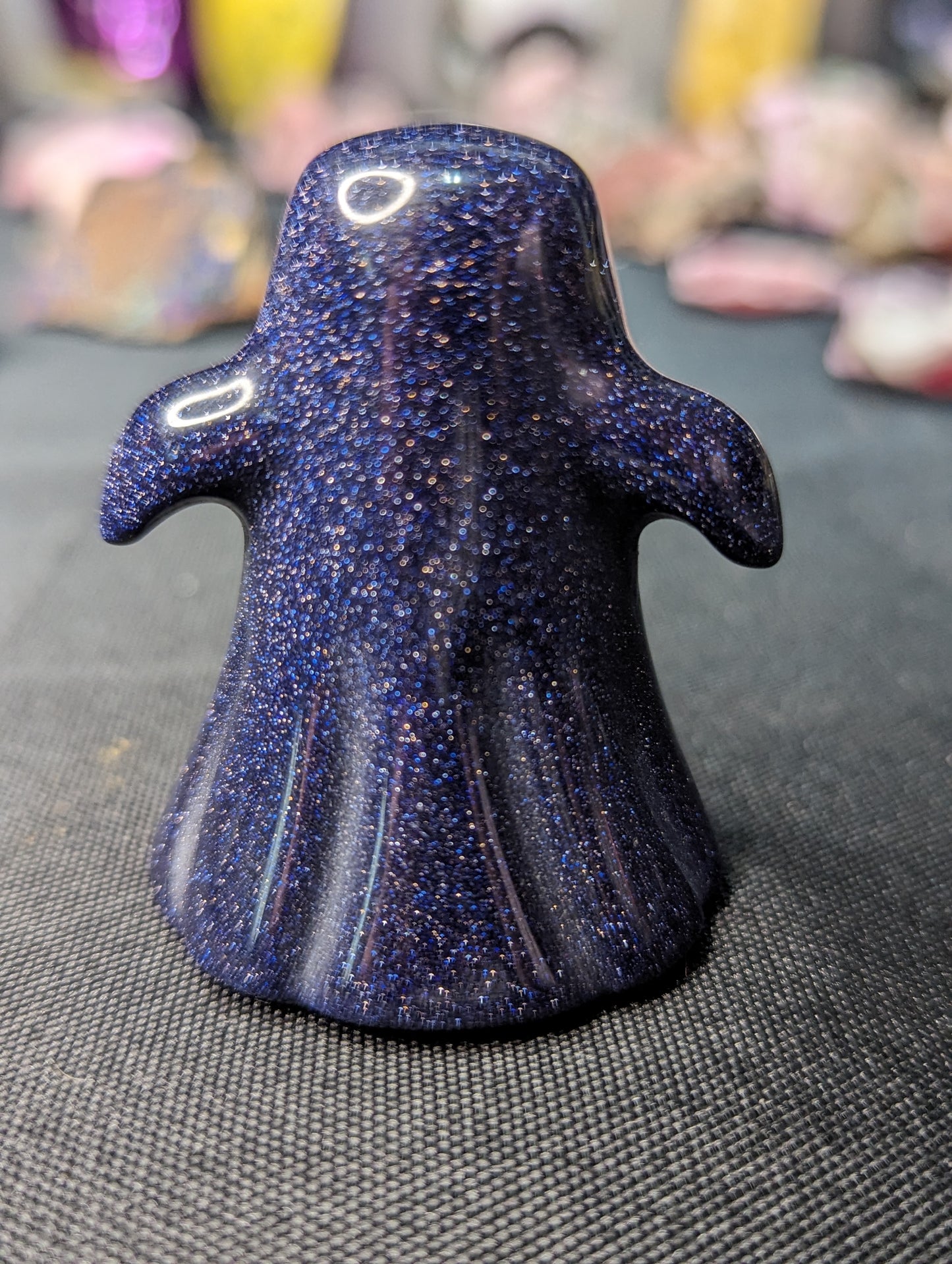 Blue Goldstone Ghost Carving