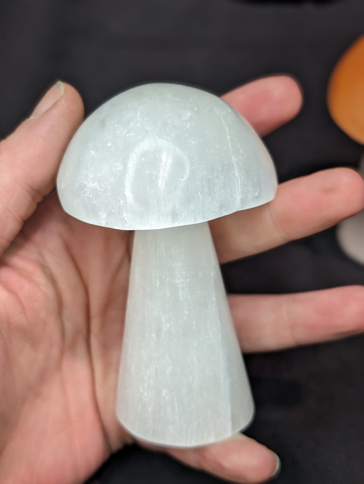 Selenite (Satin Spar) Large Mushroom Carvings