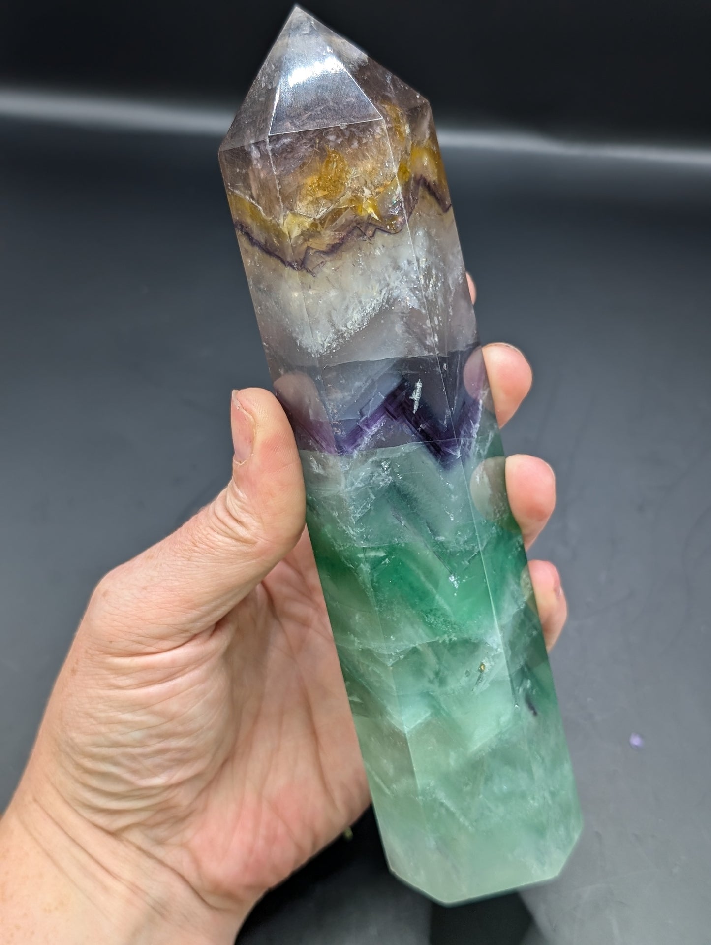 Large Rainbow Fluorite Tower