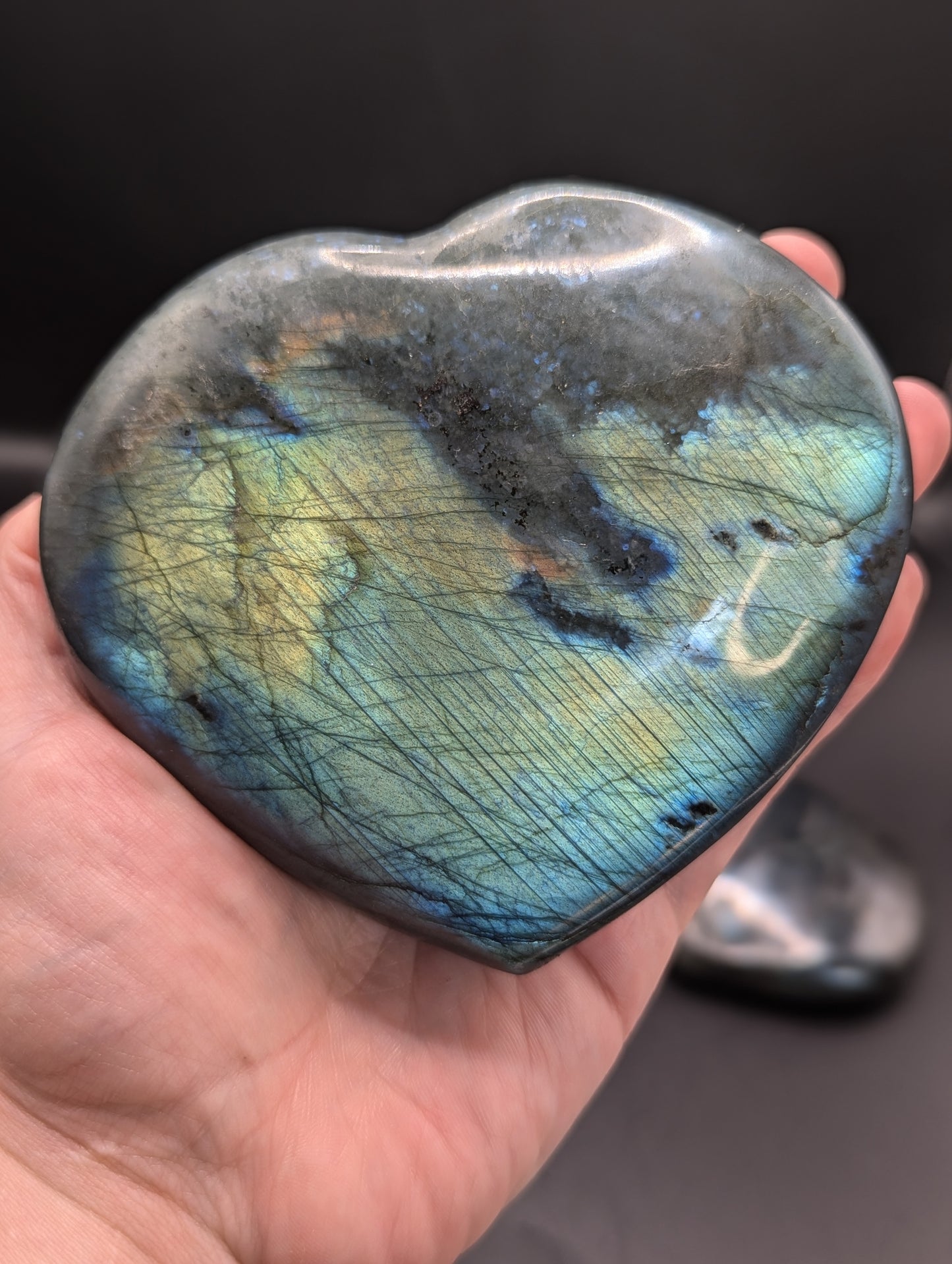 Labradorite Heart Carvings