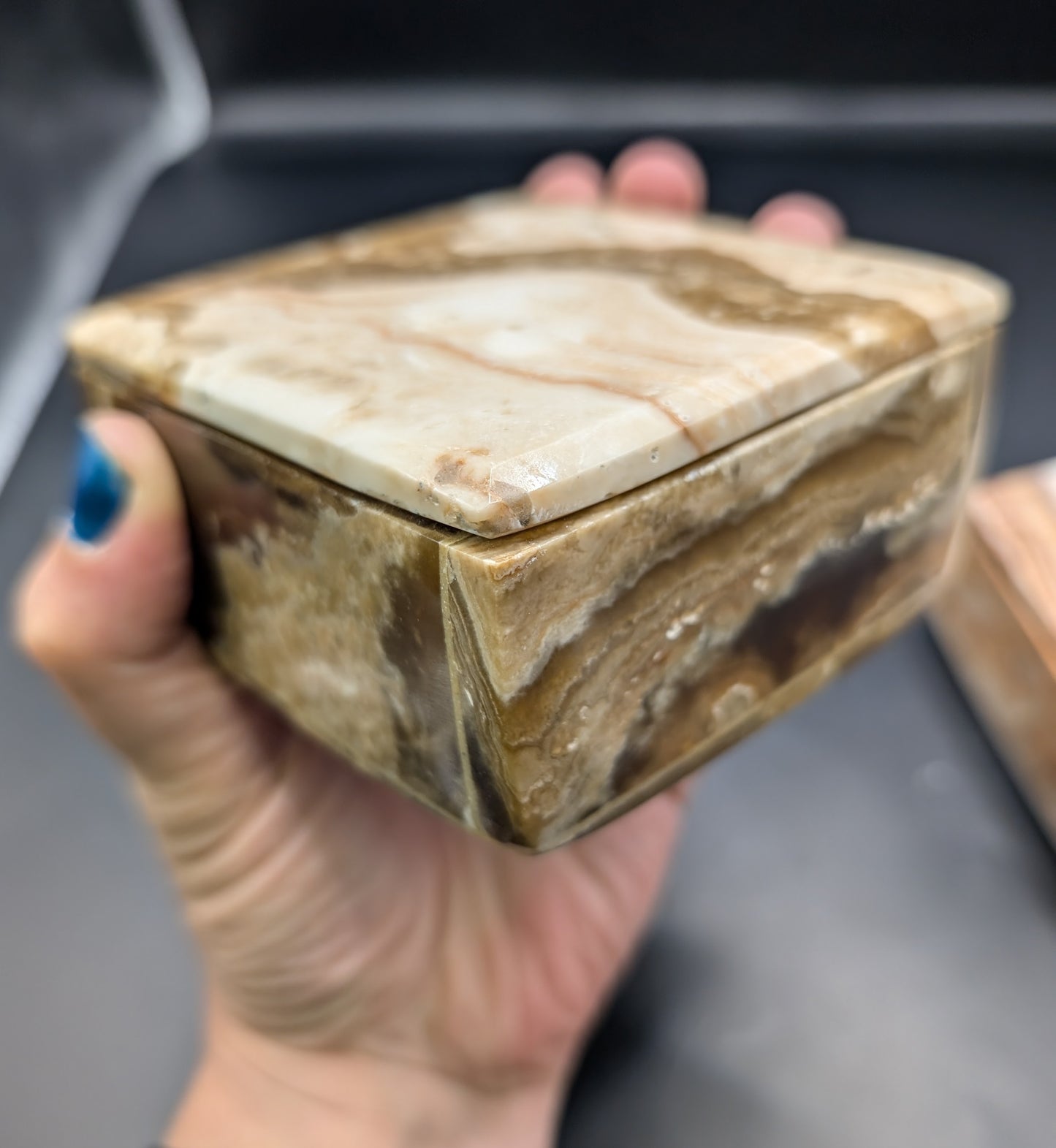 Chocolate Calcite Jewelry Boxes