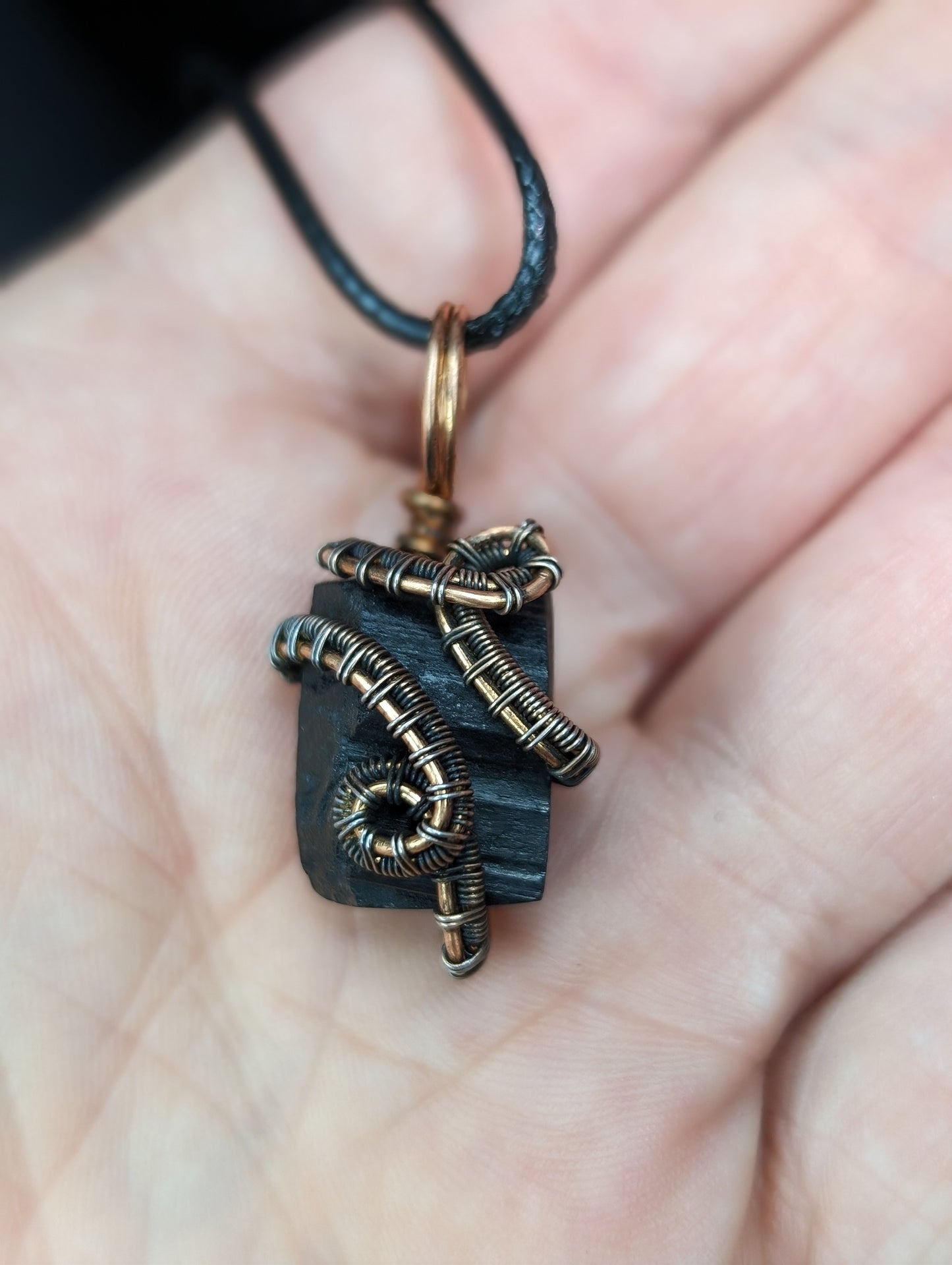 Handmade Black Tourmaline Wire Wrapped Pendants