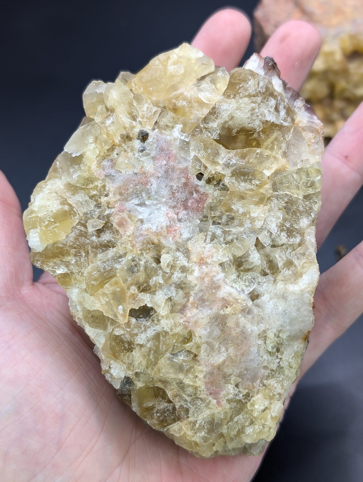 Raw Honey Calcite on matrix Specimens