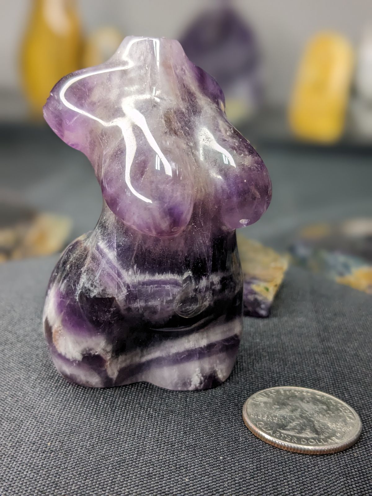 Chevron Amethyst Female Carving