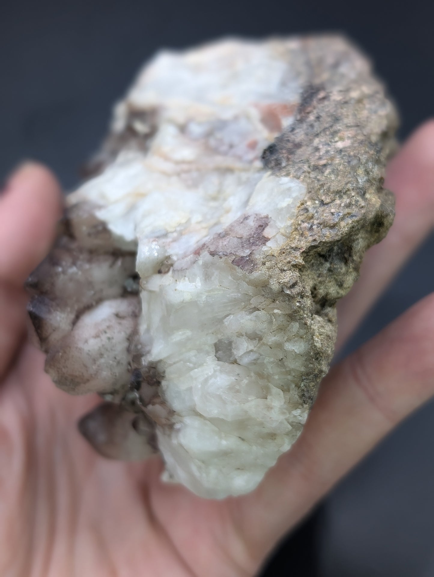 Raw Quartz on Calcite Matrix Specimen