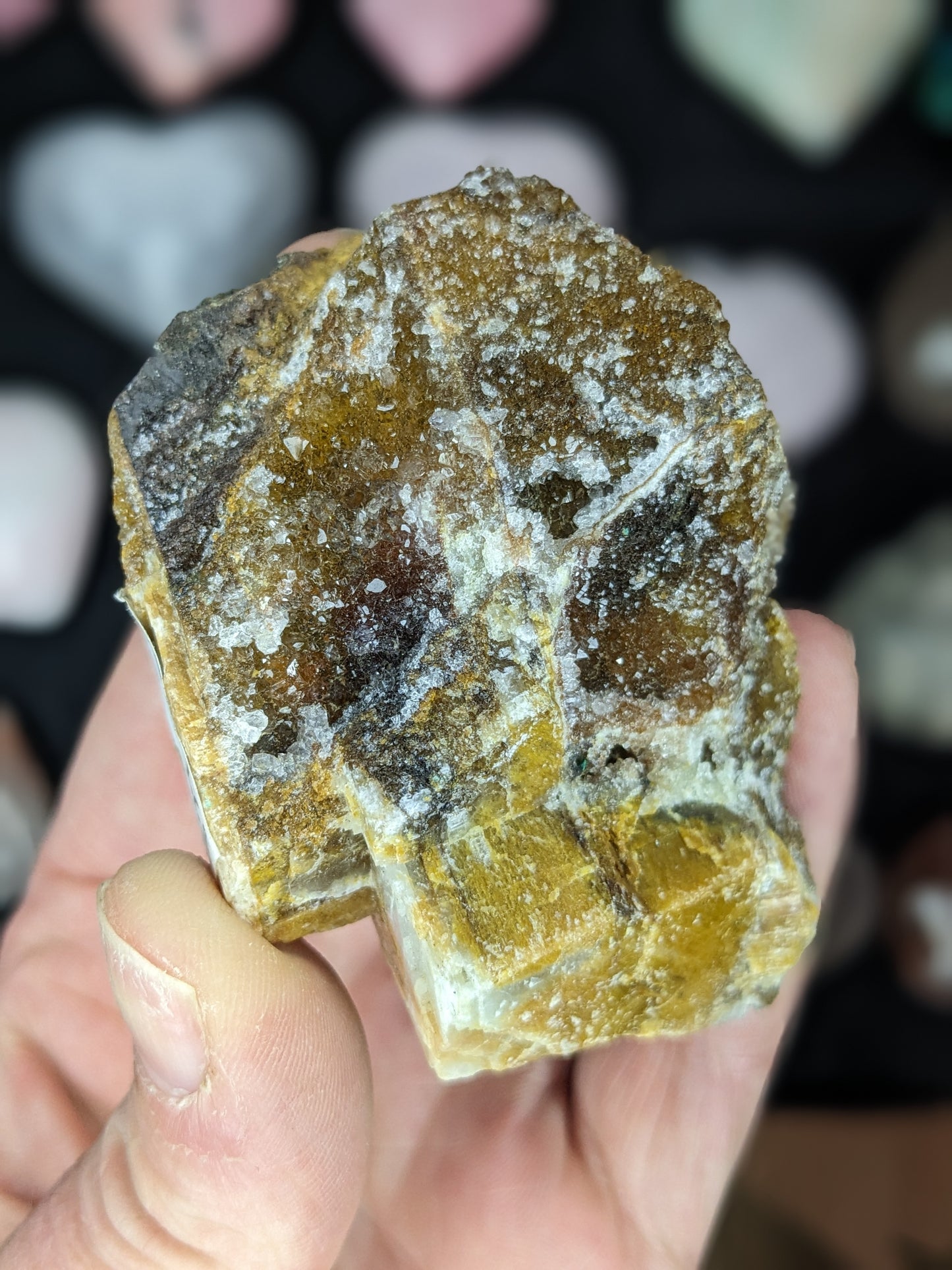 Raw Druzy Yellow Calcite with Quartz