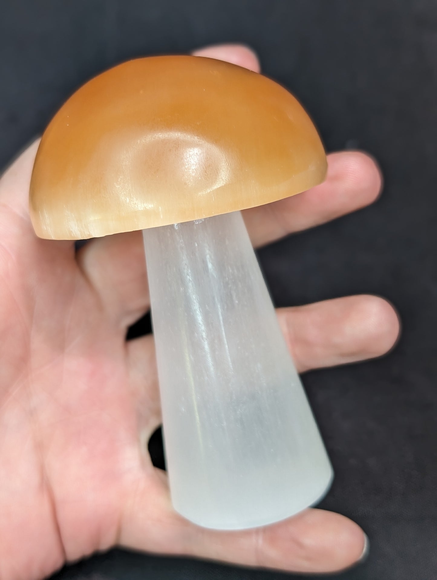 Selenite (Satin Spar) Large Mushroom Carvings