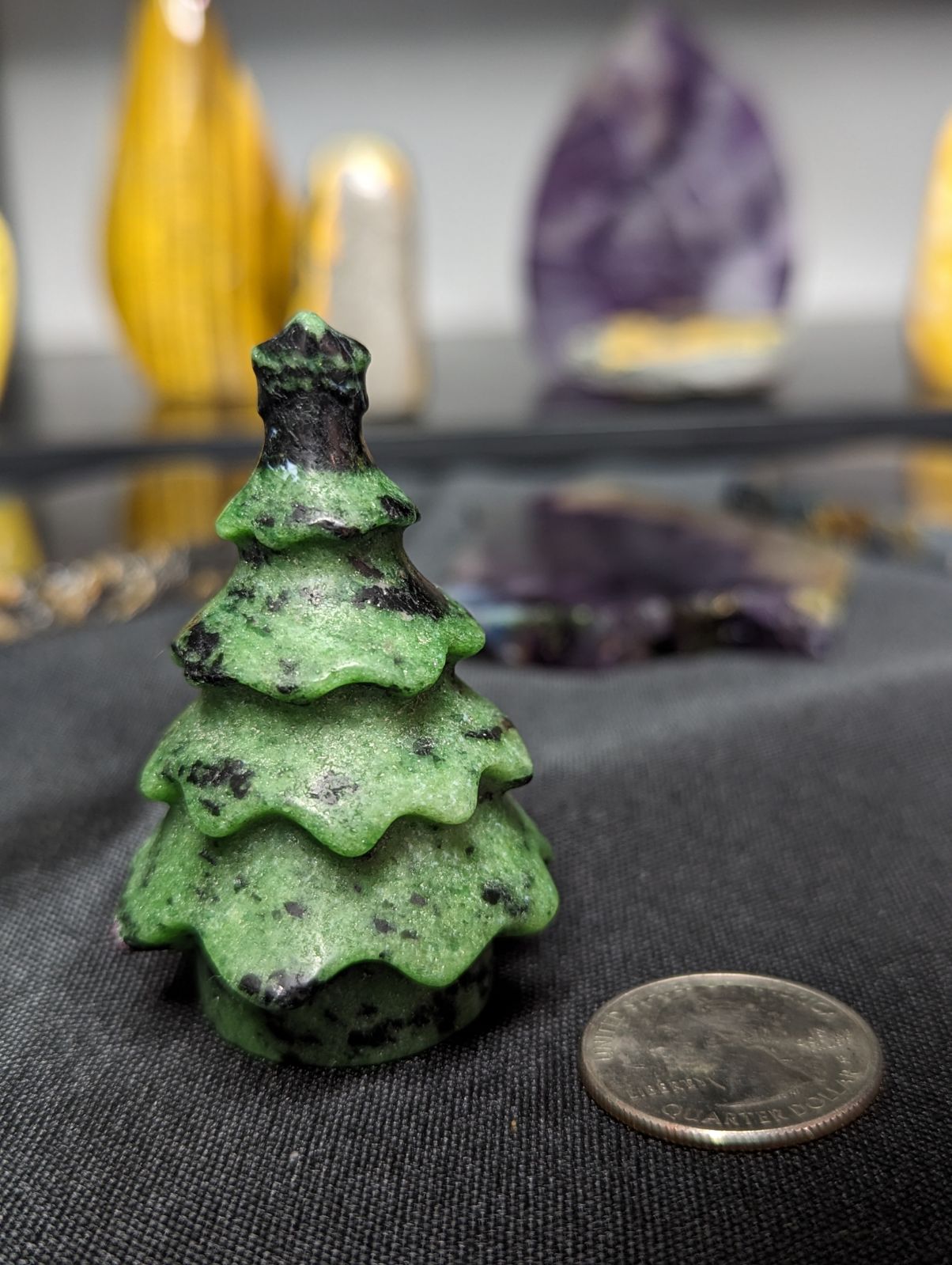 Ruby Zoisite Holiday Tree Carvings