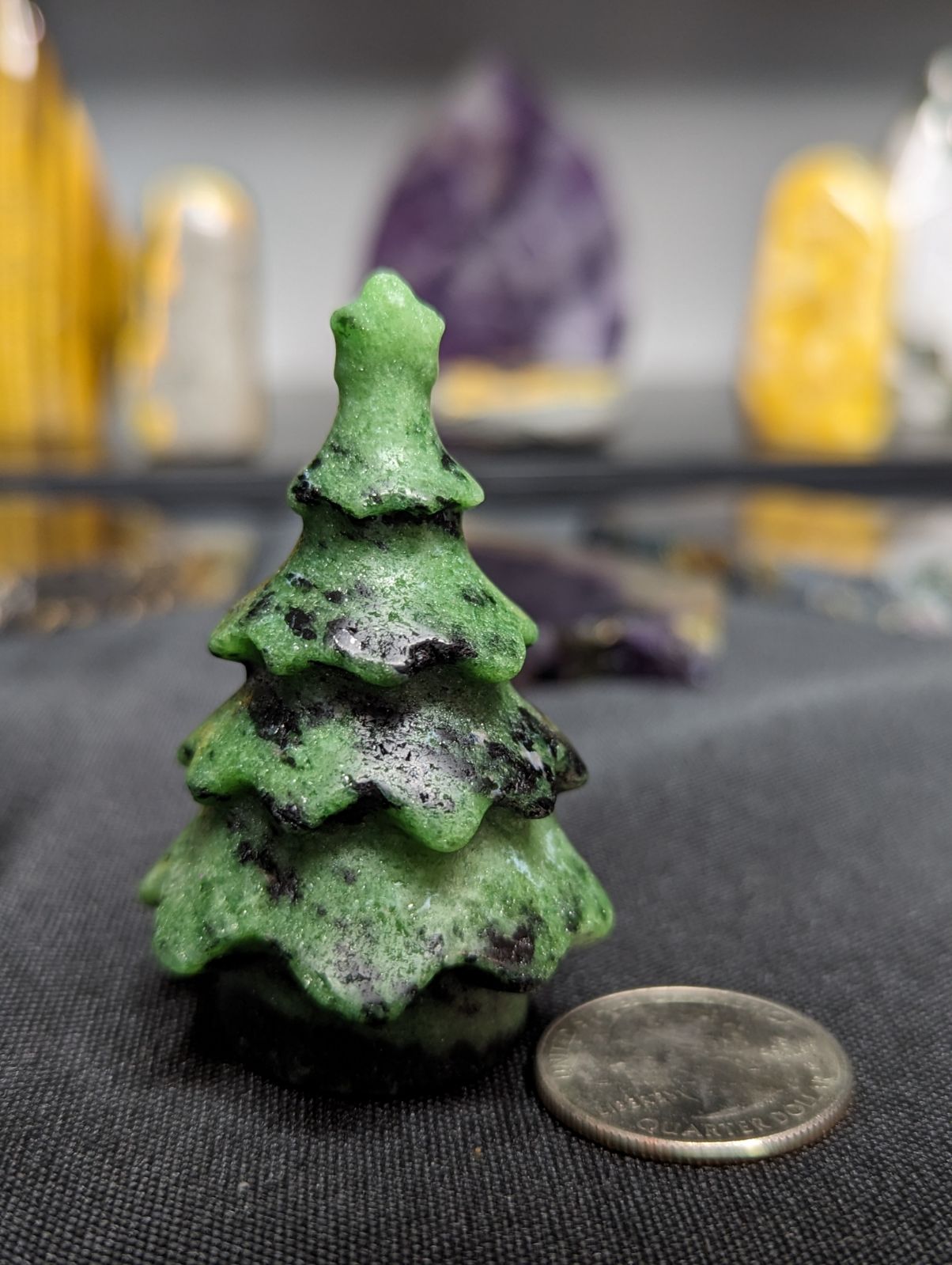 Ruby Zoisite Holiday Tree Carvings