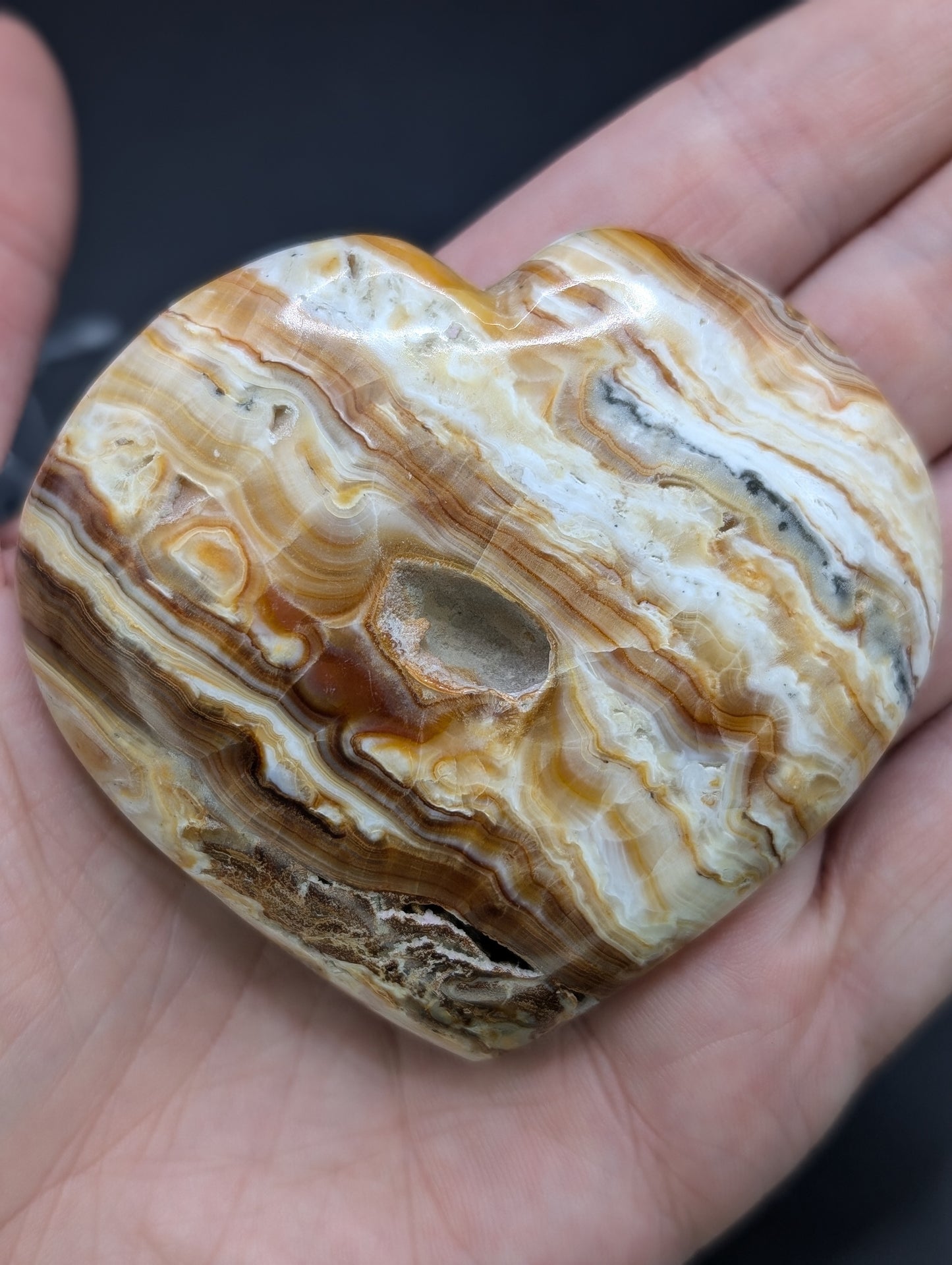 Red Aragonite Heart Carving