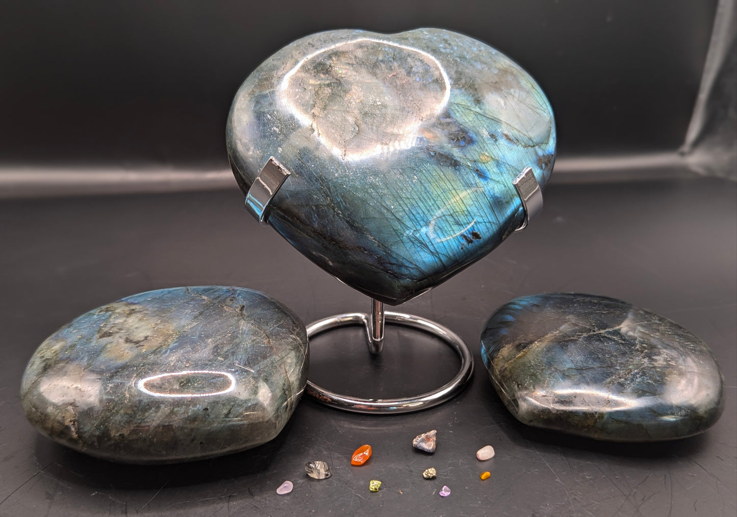 Labradorite Heart Carvings