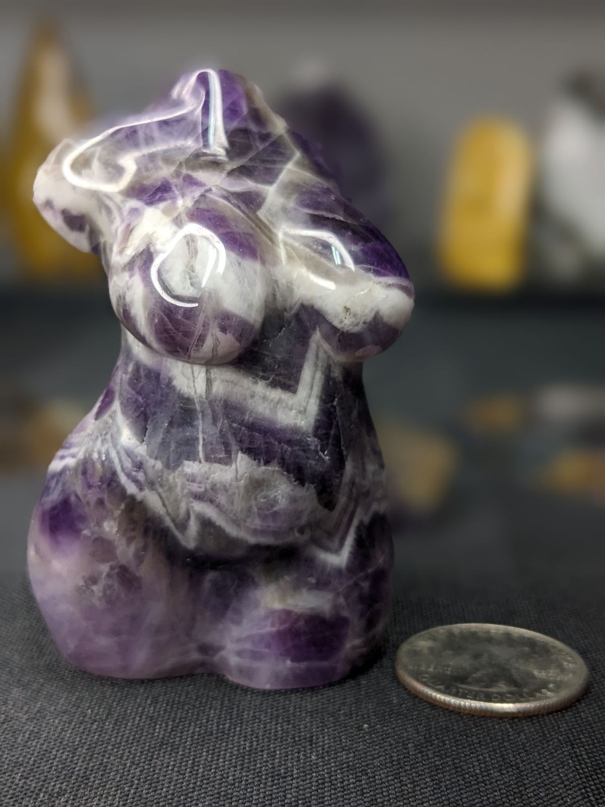 Chevron Amethyst Female Carving