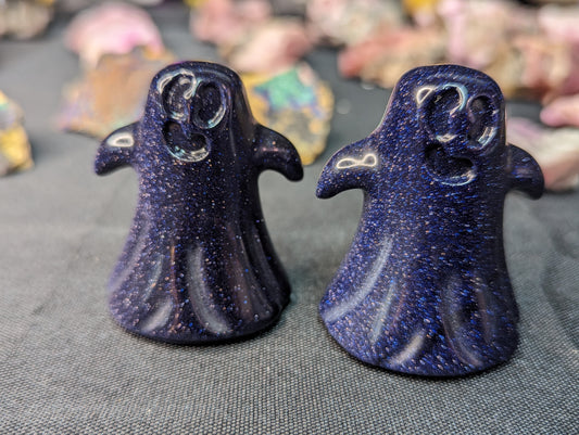 Blue Goldstone Ghost Carving