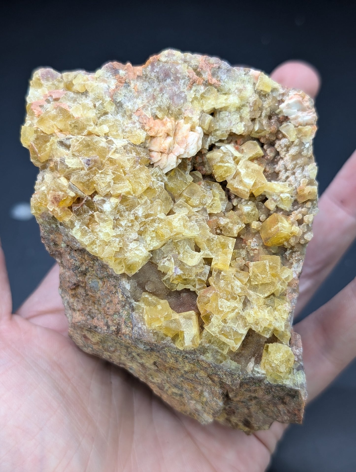 Raw Honey Calcite on matrix Specimens