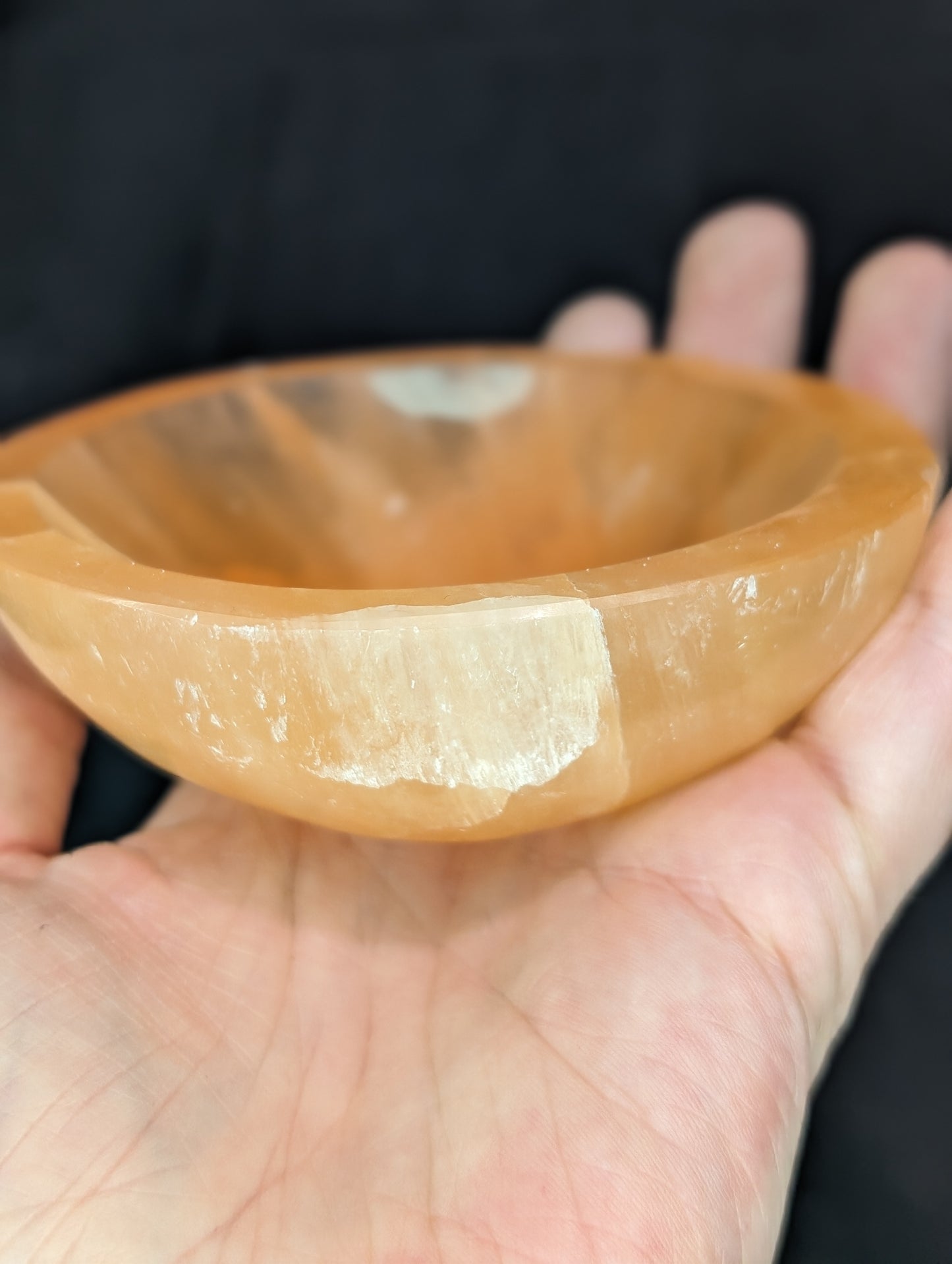 Peach Selenite (Satin Spar) Charging Bowl