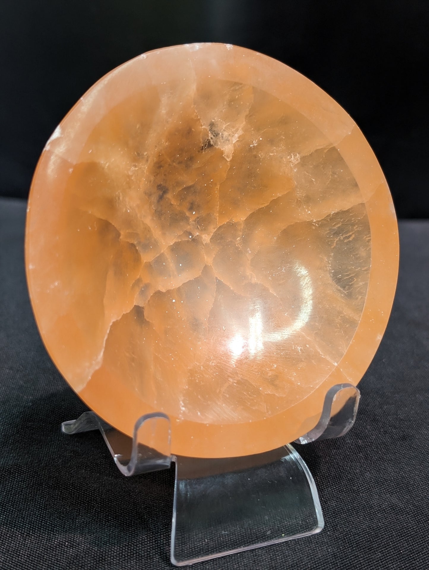 Peach Selenite (Satin Spar) Charging Bowl