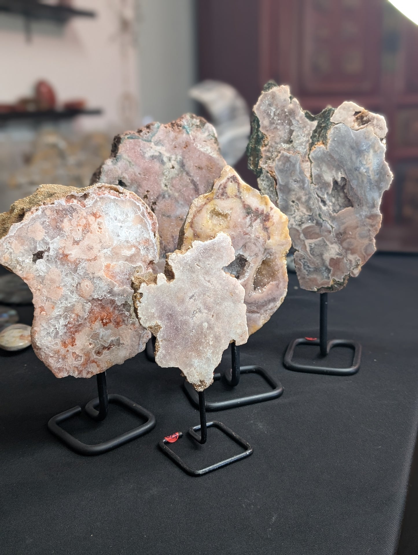 Raw Pink Amethyst Displays