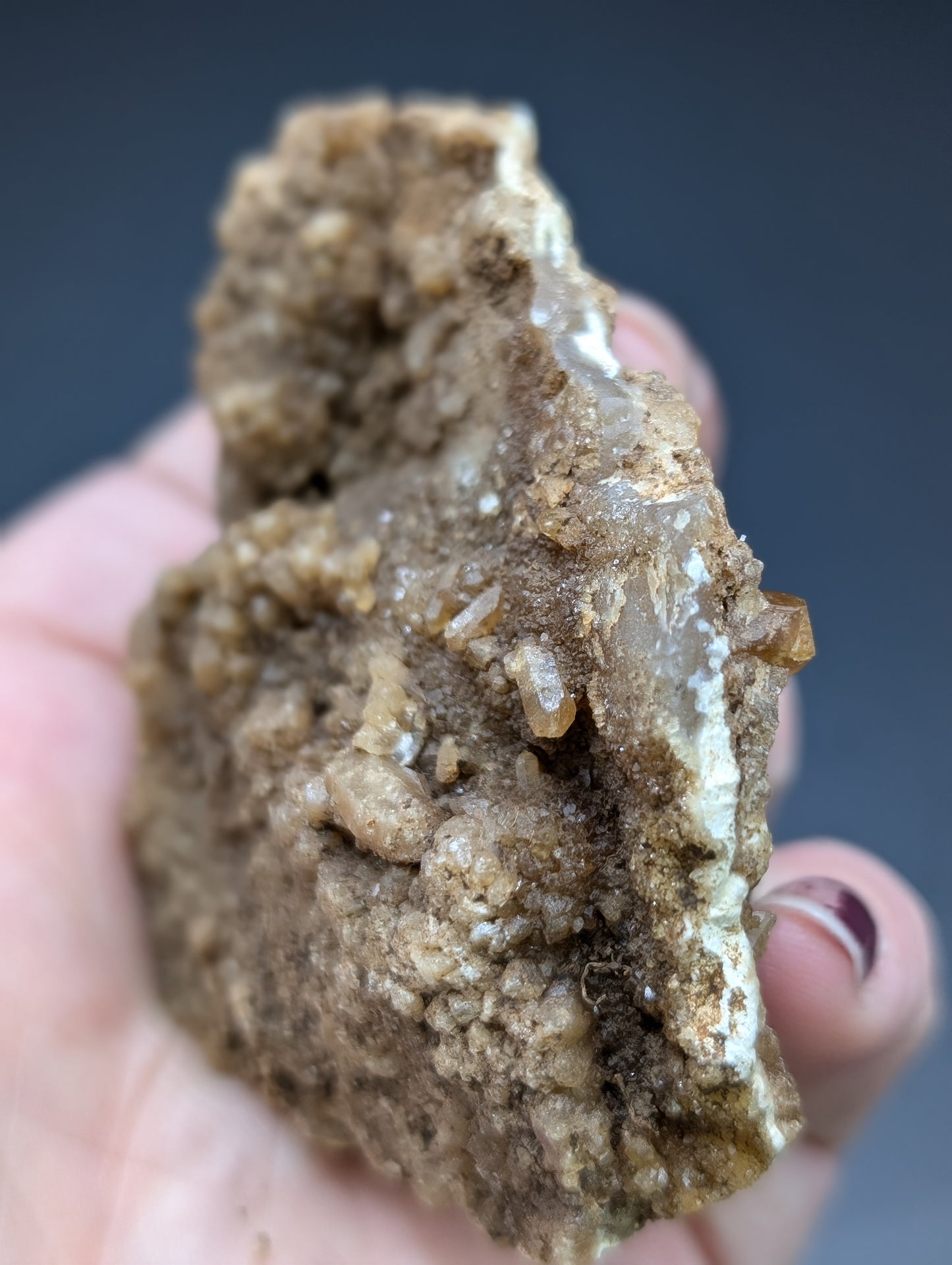 Raw Natural Citrine on Calcite and Quartz Matrix