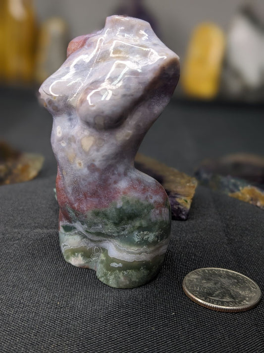 Ocean Jasper Female Carving