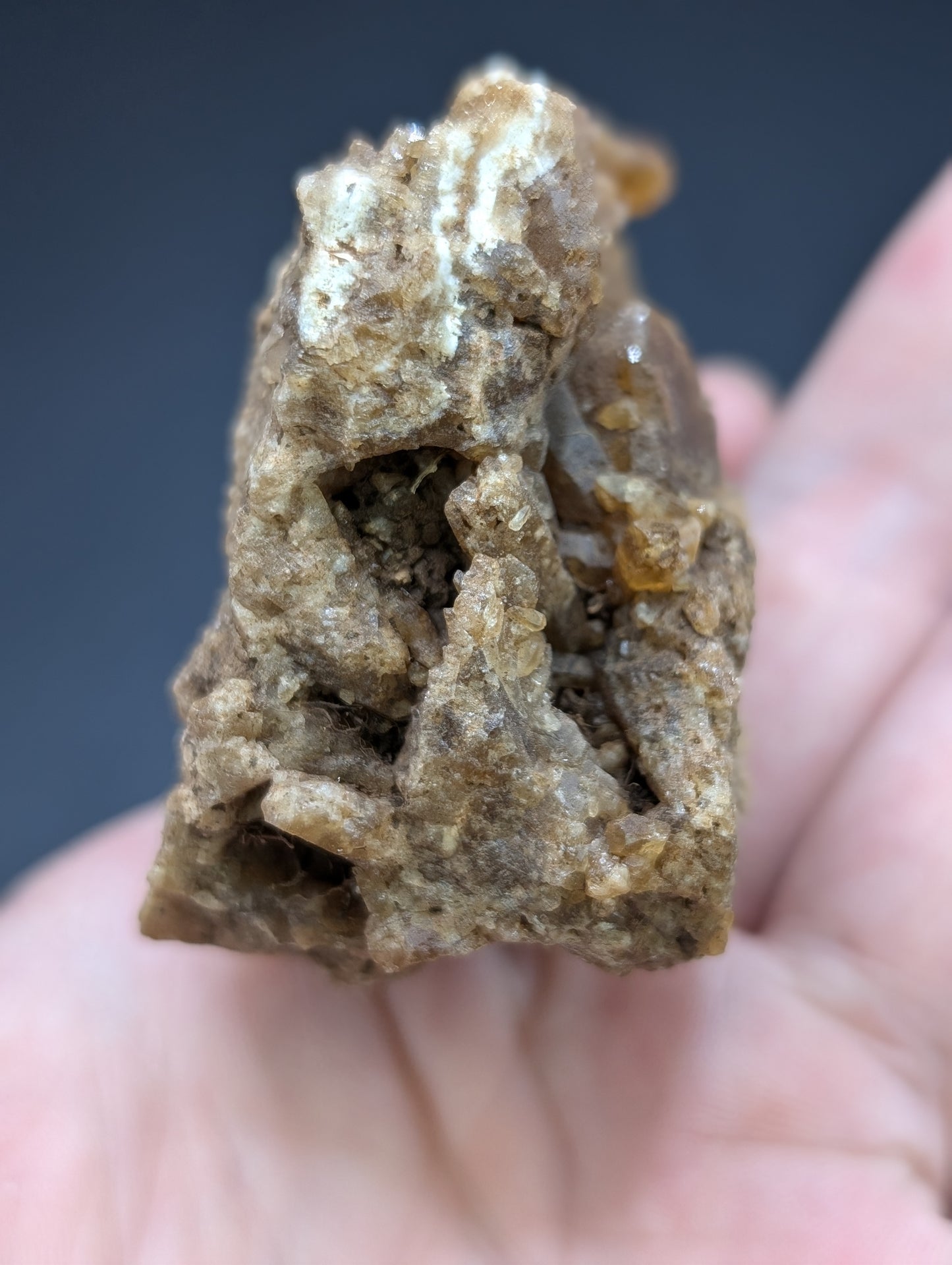 Raw Natural Citrine on Calcite and Quartz Matrix