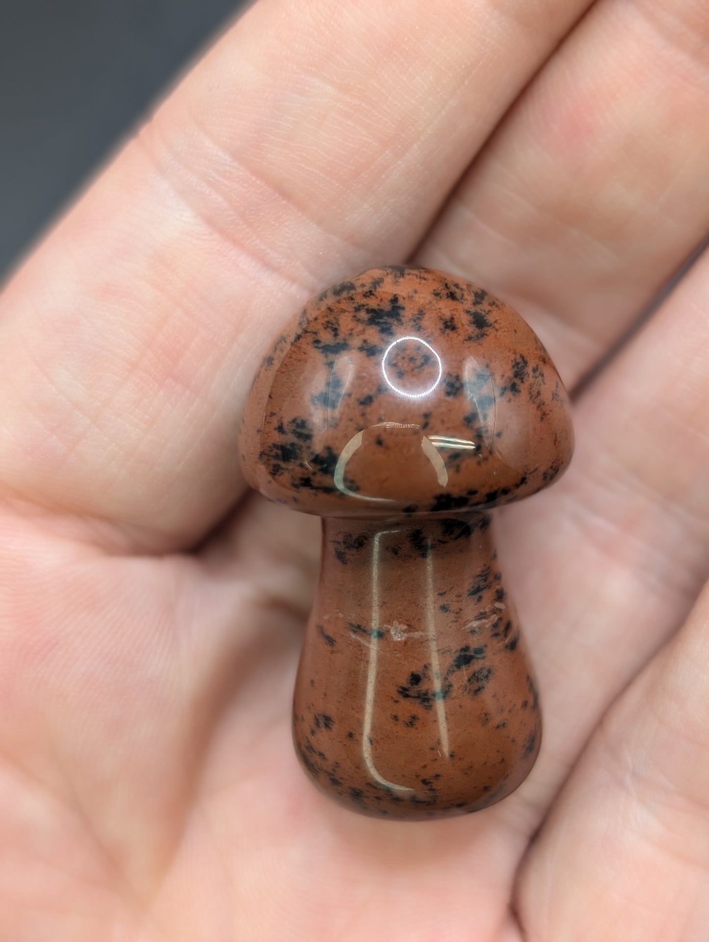 Mahogany Jasper Mini Mushroom Carvings