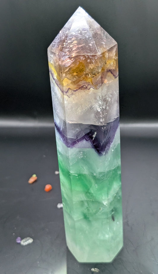 Large Rainbow Fluorite Tower