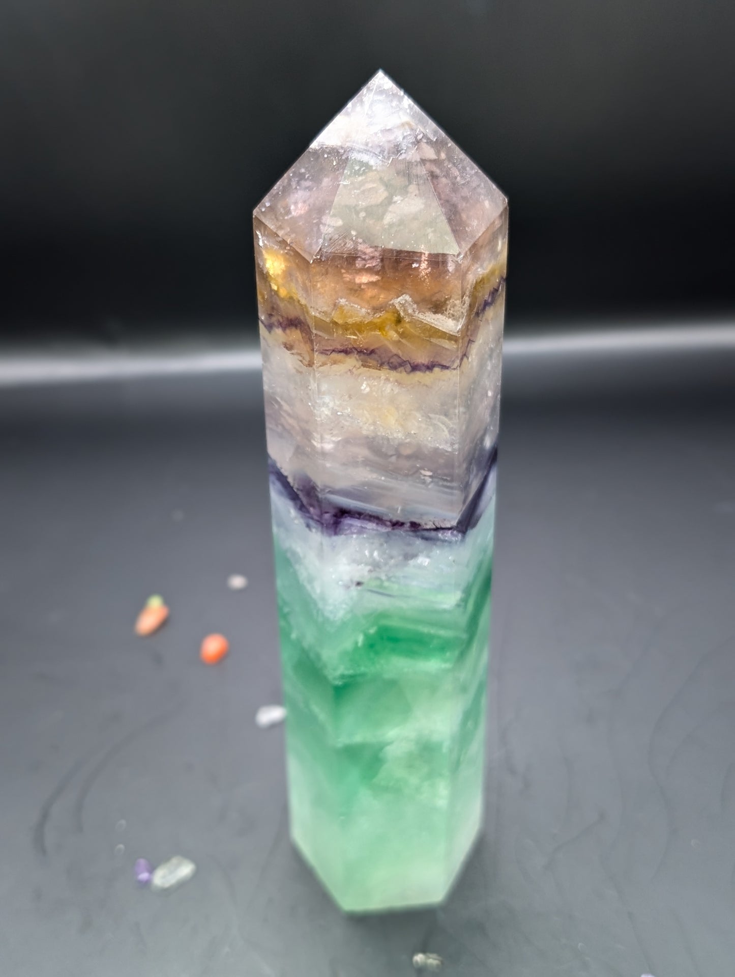 Large Rainbow Fluorite Tower