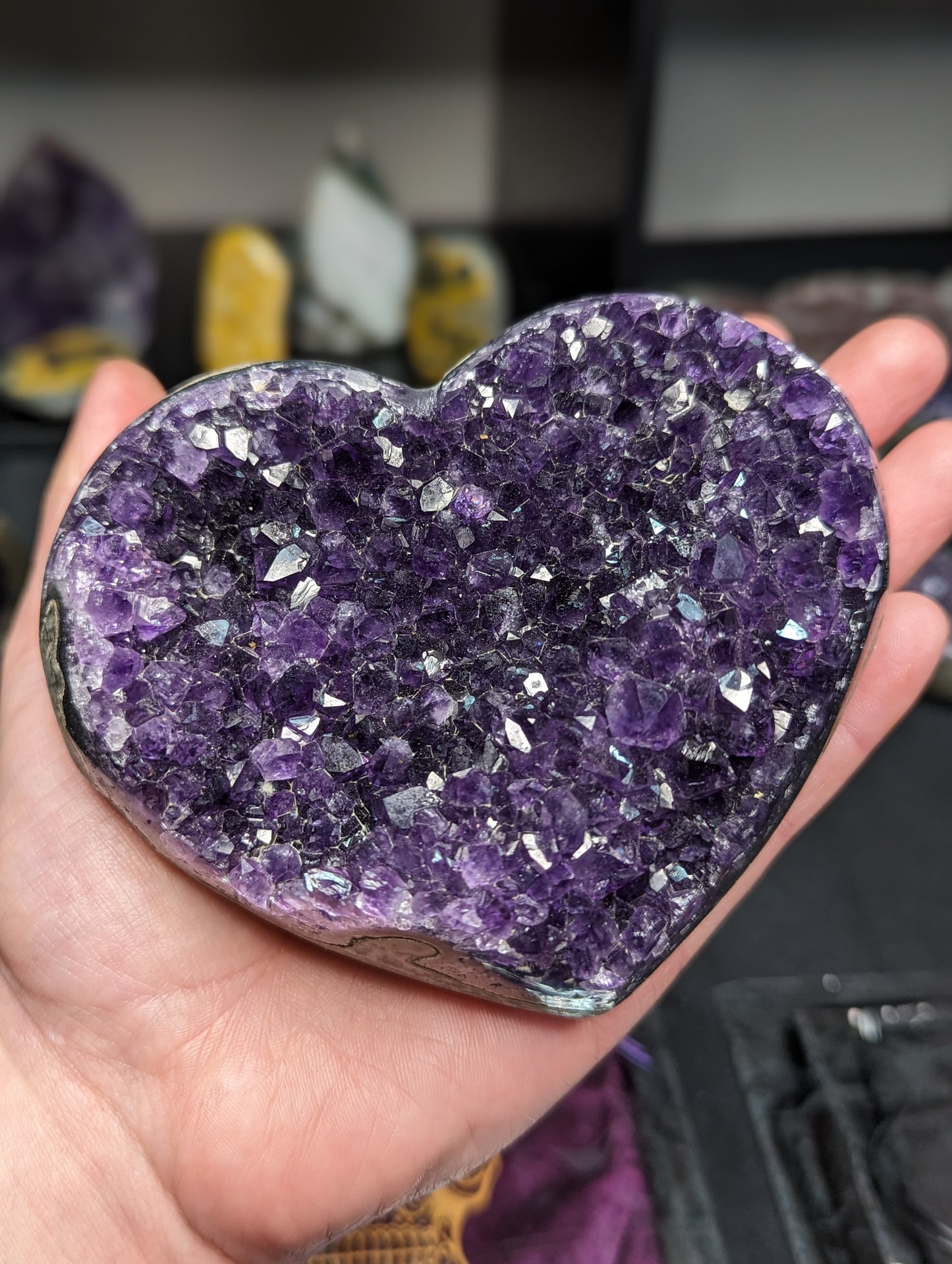 Ameythst Geode Hearts