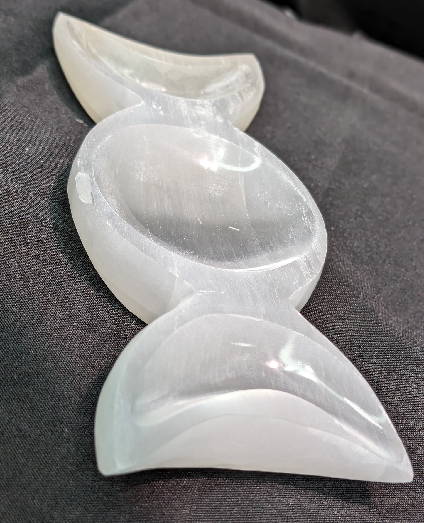 Selenite (Satin Spar) Trinity Moon Bowl