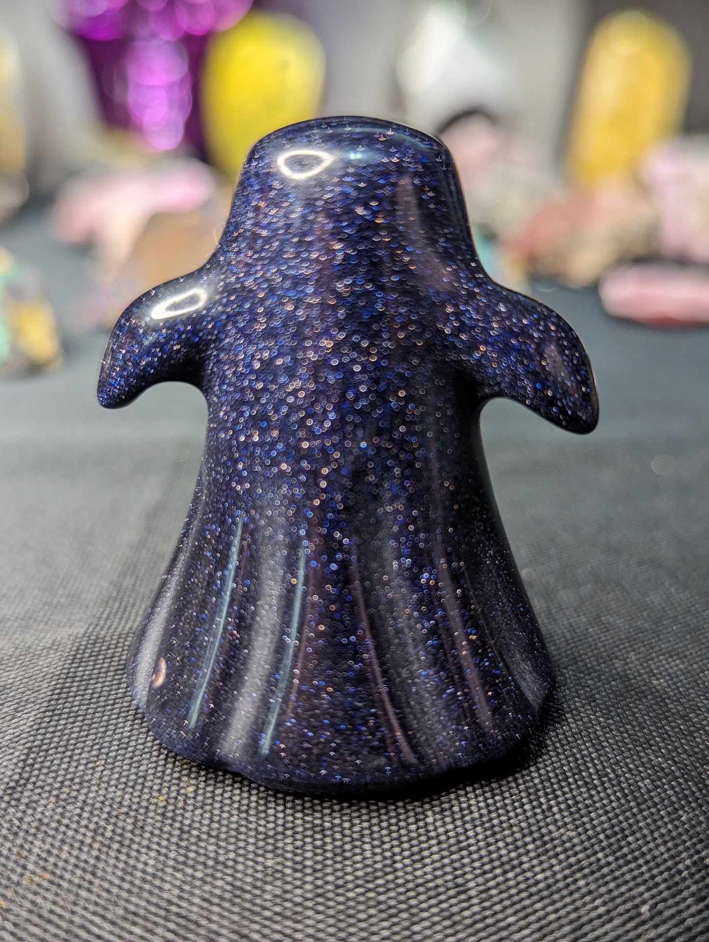 Blue Goldstone Ghost Carving