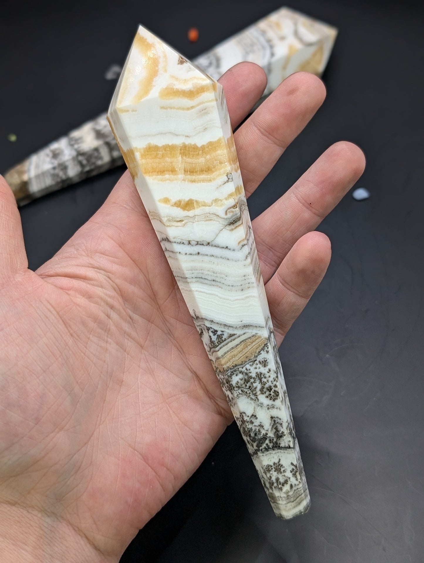 Dendritic Calcite Wand Carvings