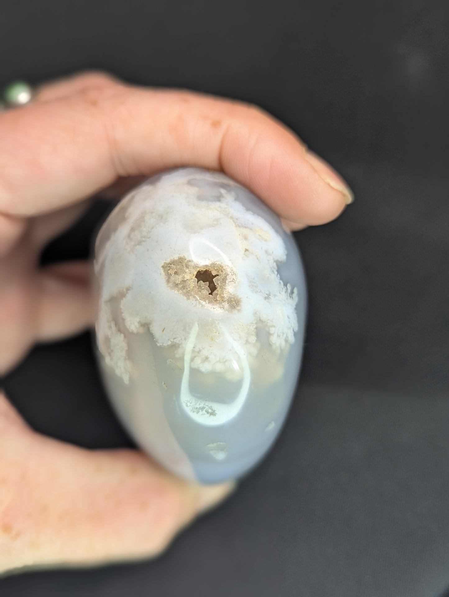 Flower Agate Chunky Heart Carving